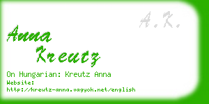 anna kreutz business card